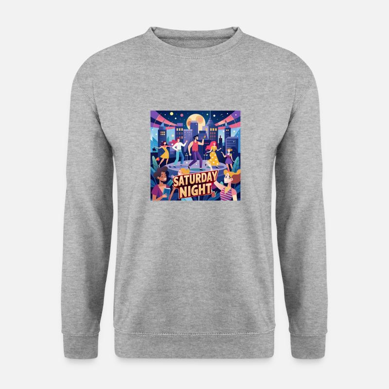 Saturday Night - Unisex Pullover - Weißgrau meliert