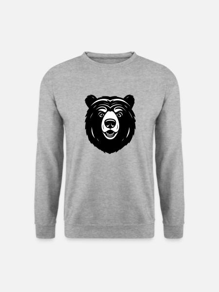 Lovely Curious Comic Bear - Unisex Sweatshirt - salt & pepper