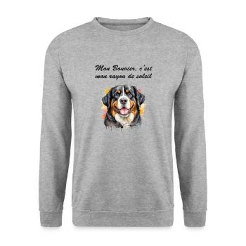 Bouvier rayon de soleil - Sweat-shirt Unisexe - gris chiné - Devant - Alina (178cm) & Michal (187cm)