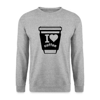 I love coffee 1 - Unisex Sweatshirt - salt & pepper - Front - Alina (178cm) & Michal (187cm)