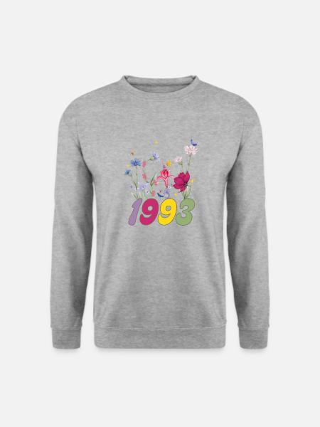 Year of birth 1993 wildflowers - Unisex Sweatshirt - salt & pepper