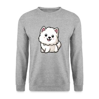 Samoyède chien bande dessinée bébé - Sweat-shirt Unisexe - gris chiné - Devant - Alina (178cm) & Michal (187cm)
