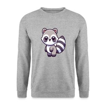 Raccoon - Unisex Sweatshirt - salt & pepper - Front - Alina (178cm) & Michal (187cm)