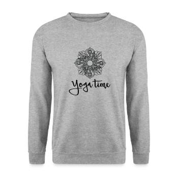 Yoga Méditation Spa Namaste - Sweat-shirt Unisexe - gris chiné - Devant - Alina (178cm) & Michal (187cm)