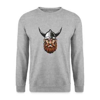 Viking Head - Unisex Sweatshirt - salt & pepper - Front - Alina (178cm) & Michal (187cm)