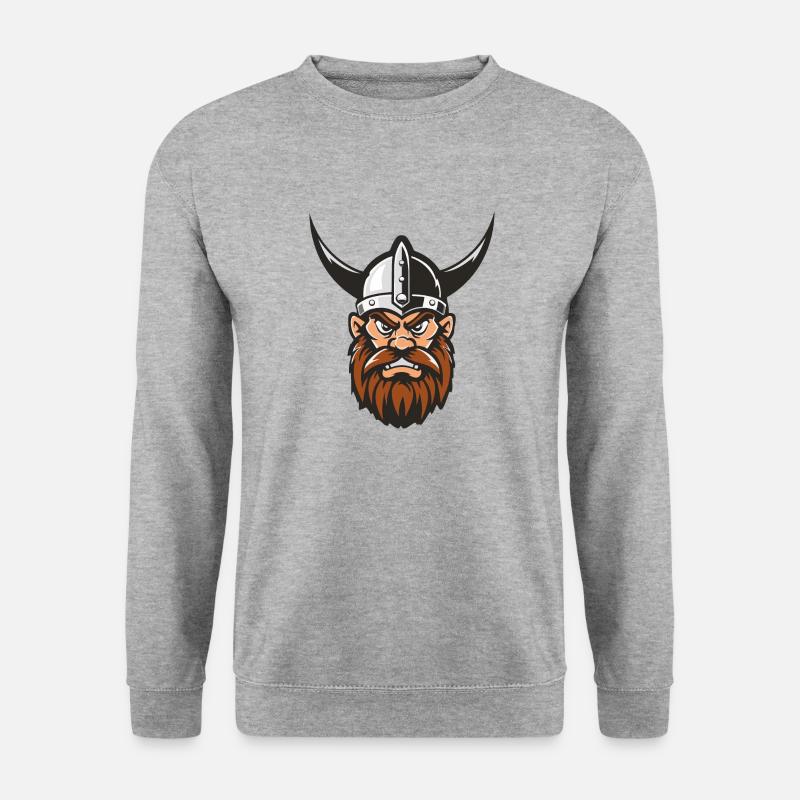 wikinger kopf - Unisex Pullover - Weißgrau meliert