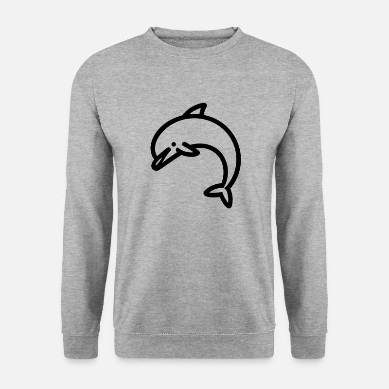 Delfin - Unisex Pullover - Weißgrau meliert