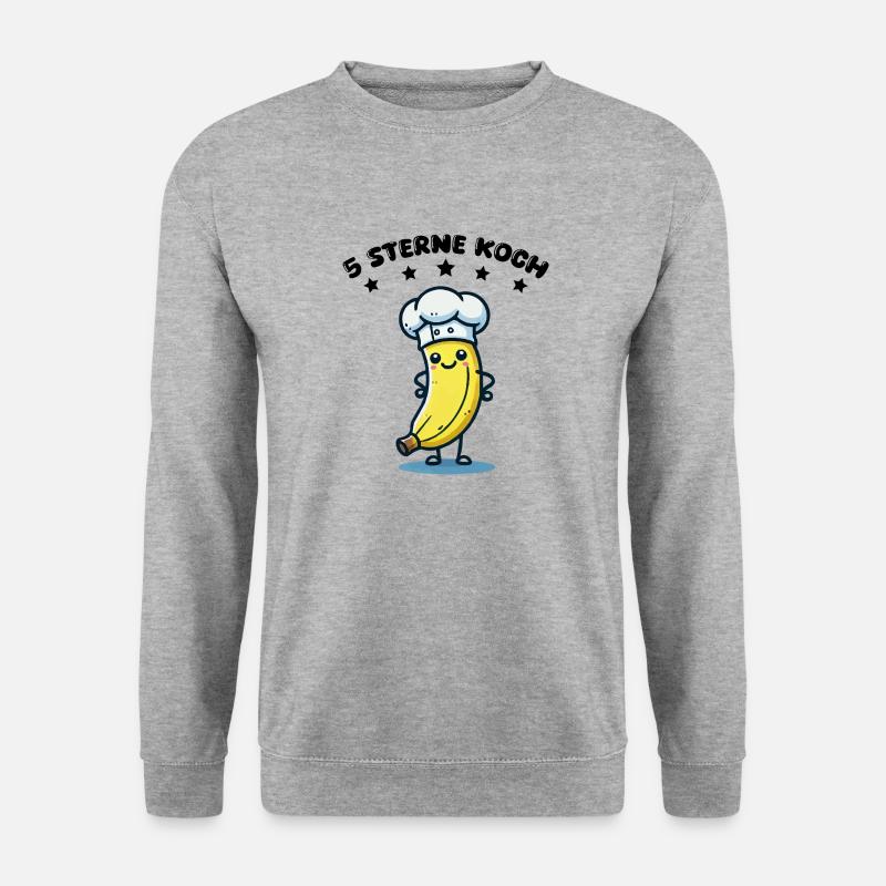 banane comic koch sterne - Unisex Pullover - Weißgrau meliert