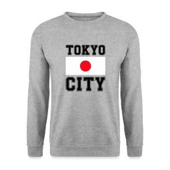 Tokyo City, Japan - Unisex Sweatshirt - salt & pepper - Front - Alina (178cm) & Michal (187cm)