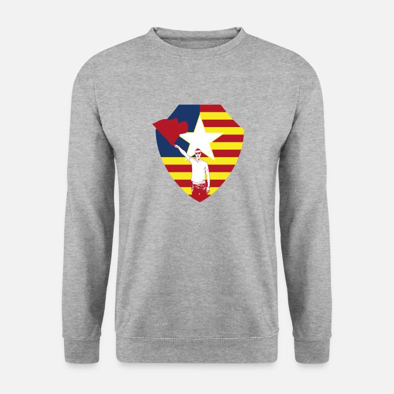 catalunya - Unisex Pullover - Weißgrau meliert