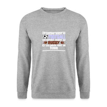 Les dieux Tennis cadeau - Sweat-shirt Unisexe - gris chiné - Devant - Alina (178cm) & Michal (187cm)