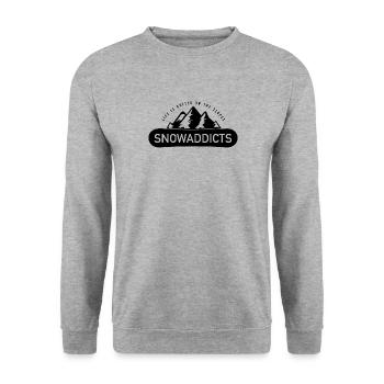 Life Is Better On The Slopes! - Unisex Pullover - Weißgrau meliert - Vorne - Alina (178cm) & Michal (187cm)