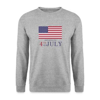 Independance Day - Unisex Pullover - Weißgrau meliert - Vorne - Alina (178cm) & Michal (187cm)
