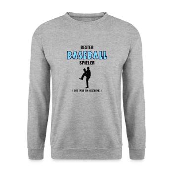 Baseball Spieler Bester Baseballer Geburtstag - Unisex Pullover - Weißgrau meliert - Vorne - Alina (178cm) & Michal (187cm)