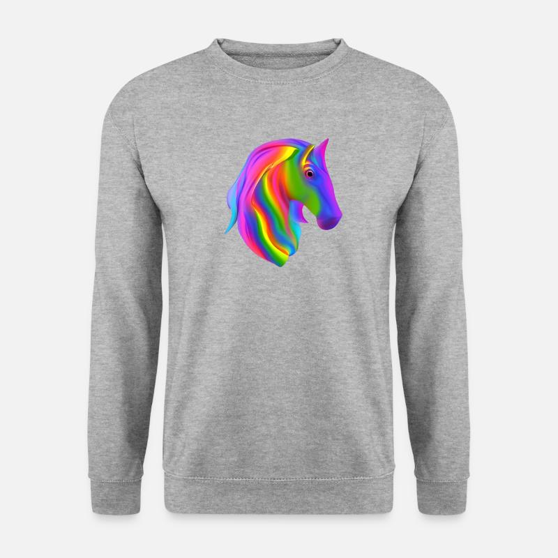rainbow horse - Unisex Pullover - Weißgrau meliert