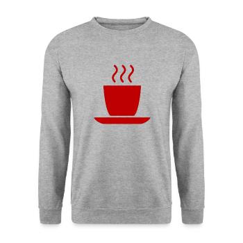coffee cup beans cafe mug pot coffee beans191 - Unisex Sweatshirt - salt & pepper - Front - Alina (178cm) & Michal (187cm)