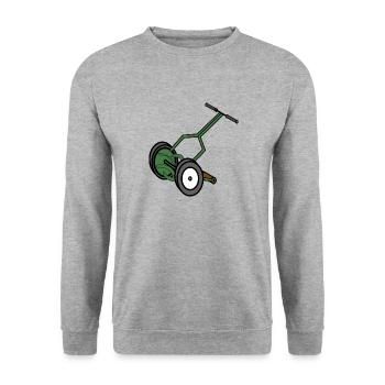 rasenmaeher lawn mower mowing machine4 - Unisex Pullover - Weißgrau meliert - Vorne - Alina (178cm) & Michal (187cm)