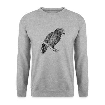Perroquet Vintage - Sweat-shirt Unisexe - gris chiné - Devant - Alina (178cm) & Michal (187cm)