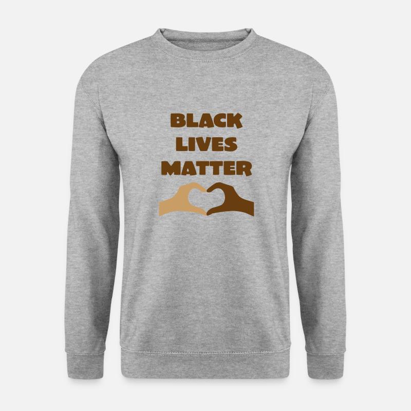 Black Lives Matter - Unisex Pullover - Weißgrau meliert