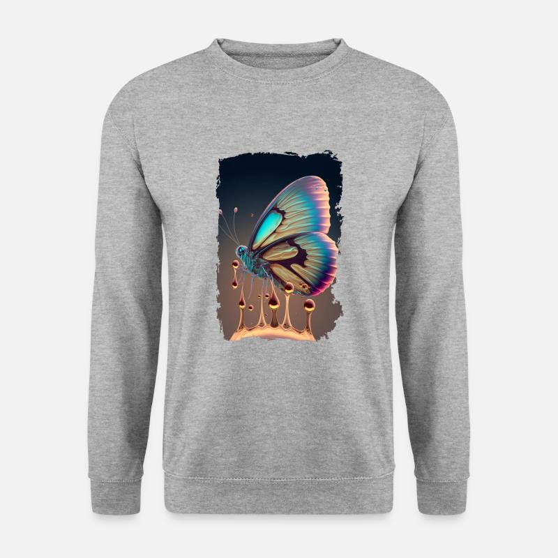 Schmelzender Schmetterling - Unisex Pullover - Weißgrau meliert