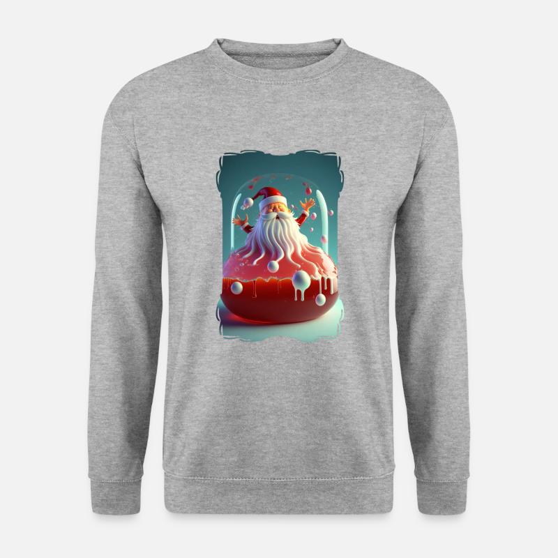 Weihnachtsmann-Gelee - Unisex Pullover - Weißgrau meliert