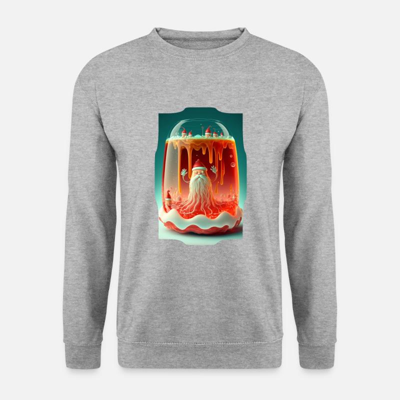 Gelee-Weihnachtsmann - Unisex Pullover - Weißgrau meliert