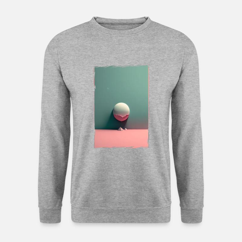 Liebe Illustration Minimalistisches Design - Unisex Pullover - Weißgrau meliert