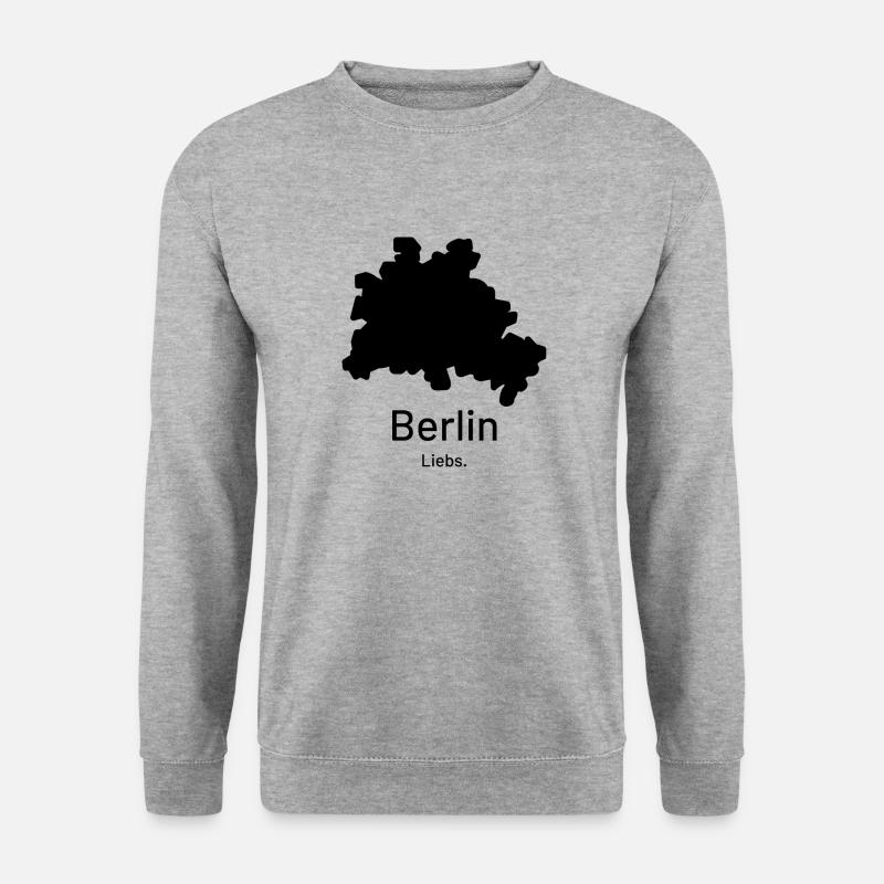 Berlin. Liebs. - Unisex Pullover - Weißgrau meliert