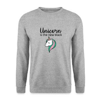 Unicorn is the new black - Unisex Sweatshirt - salt & pepper - Front - Alina (178cm) & Michal (187cm)