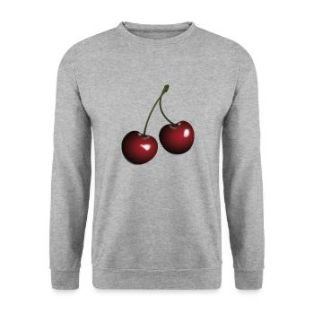 cerises - Sweat-shirt Unisexe - gris chiné - Devant - Alina (178cm) & Michal (187cm)
