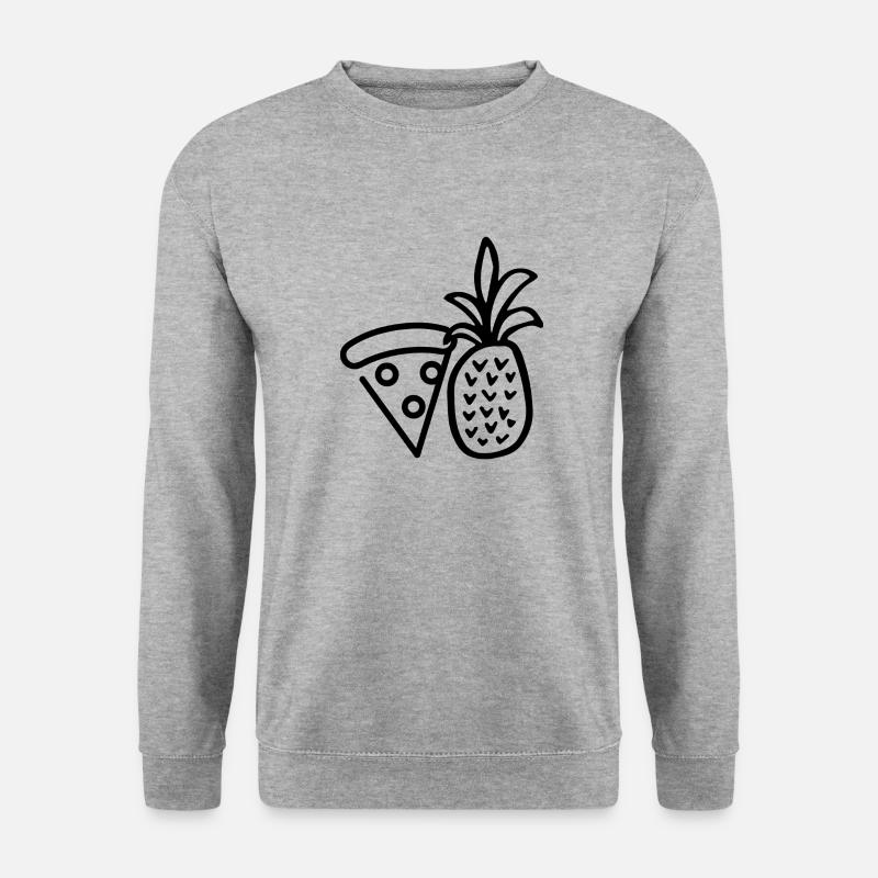 Pizza und Ananas Pizza Hawaii - Unisex Pullover - Weißgrau meliert