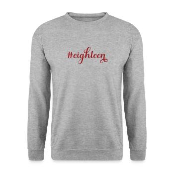 Eighteen 18 Jahre Achtzehnter Geburtstag 18. Geb - Unisex Pullover - Weißgrau meliert - Vorne - Alina (178cm) & Michal (187cm)