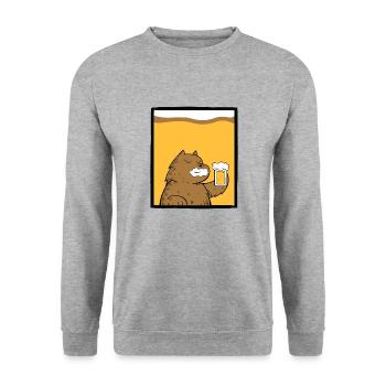 cute bear with beer alcohol liquor party cool - Unisex Sweatshirt - salt & pepper - Front - Alina (178cm) & Michal (187cm)