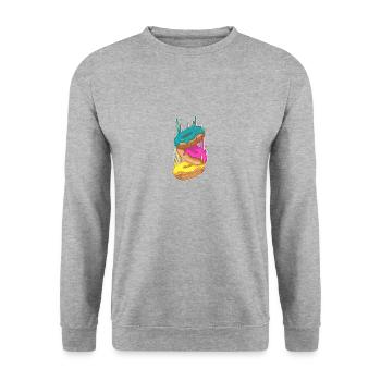 Retro vintage abstract grunge style donuts - Unisex Sweatshirt - salt & pepper - Front - Alina (178cm) & Michal (187cm)