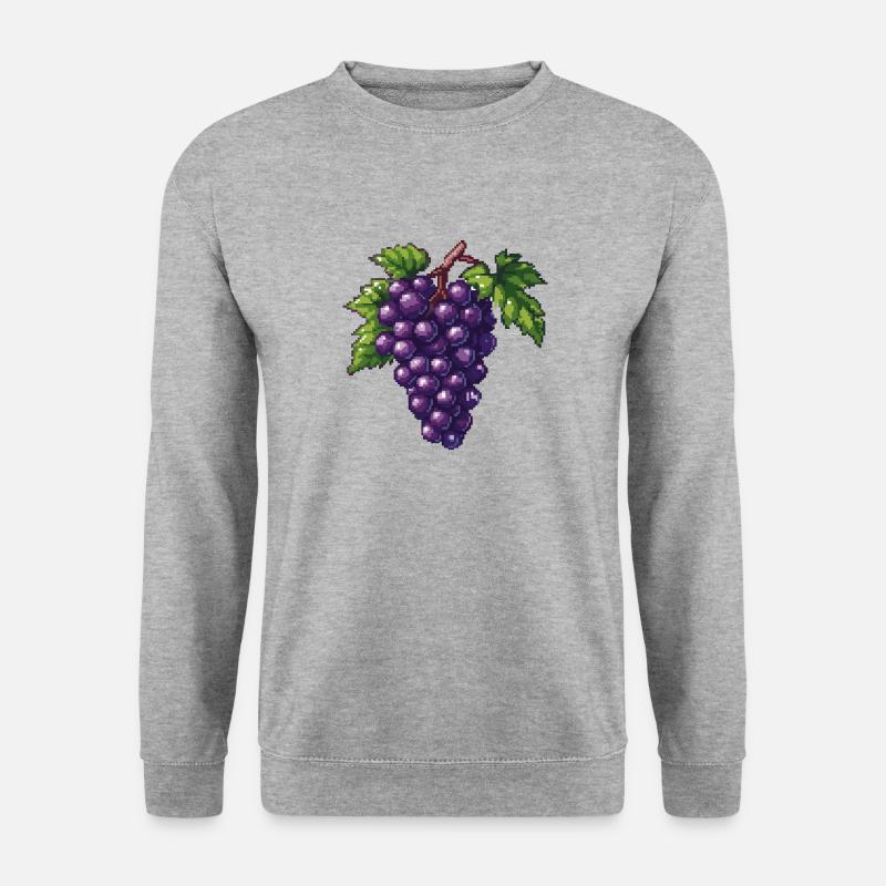 Grapes Pixel Icon - Unisex Sweatshirt - salt & pepper