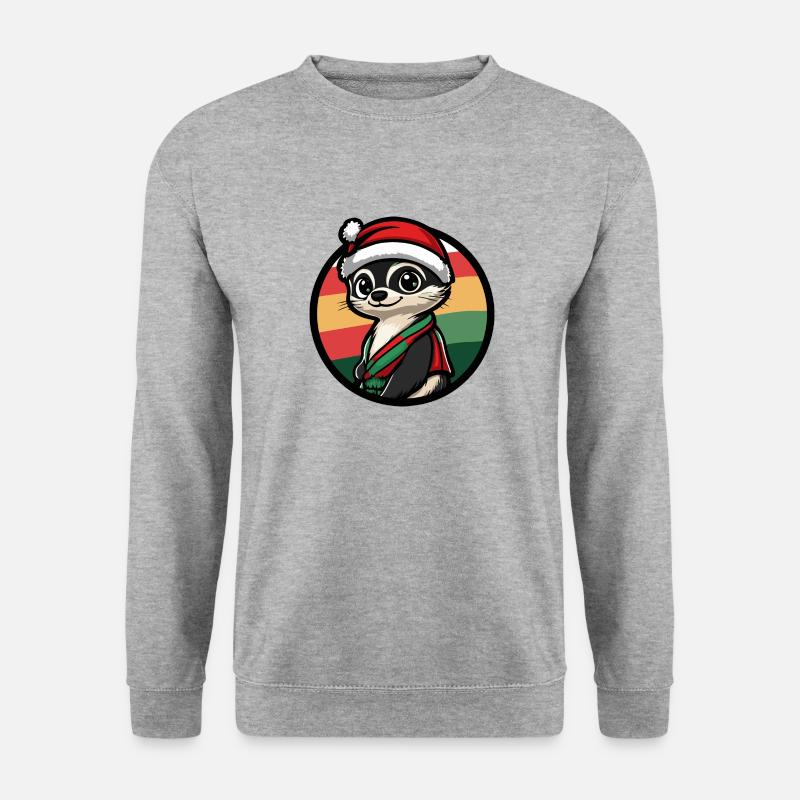 Erdmännchen Weihnachten X-Mas - Unisex Pullover - Weißgrau meliert