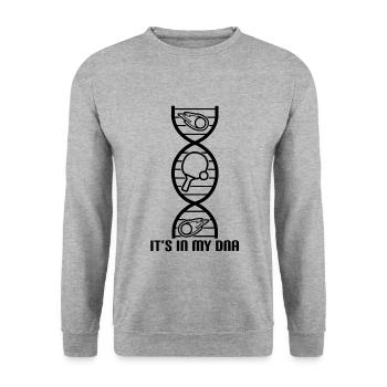 Tischtennis ist in meiner DNA - Unisex Pullover - Weißgrau meliert - Vorne - Alina (178cm) & Michal (187cm)