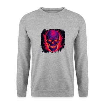 adult clothing fingers bday geek - Unisex Pullover - Weißgrau meliert - Vorne - Alina (178cm) & Michal (187cm)