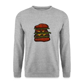 Hamburger - Unisex Sweatshirt - salt & pepper - Front - Alina (178cm) & Michal (187cm)