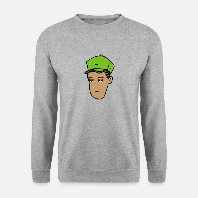 Hip-Hop-Kopf - Unisex Pullover - Weißgrau meliert