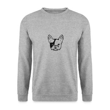French bulldog - Unisex Sweatshirt - salt & pepper - Front - Alina (178cm) & Michal (187cm)