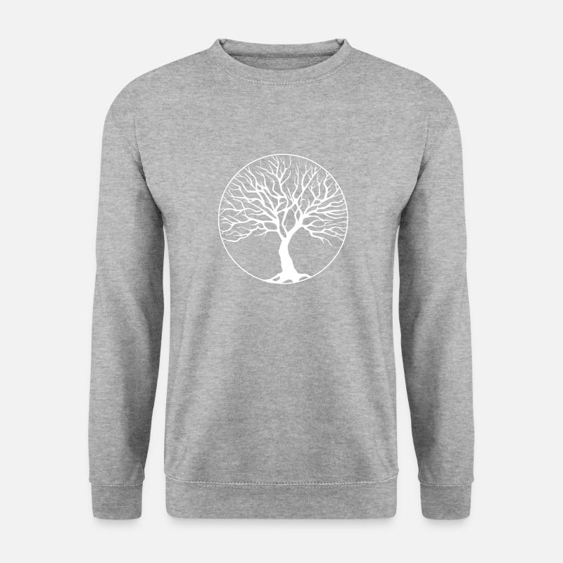 tree circle white - Unisex Sweatshirt - salt & pepper