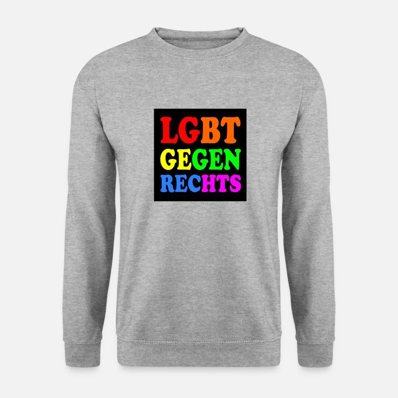 Lgbt gegen rechts - Unisex Pullover - Weißgrau meliert