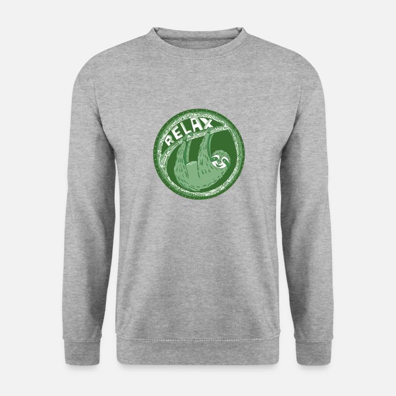 RELAX - pale green sloth - Unisex Sweatshirt - salt & pepper