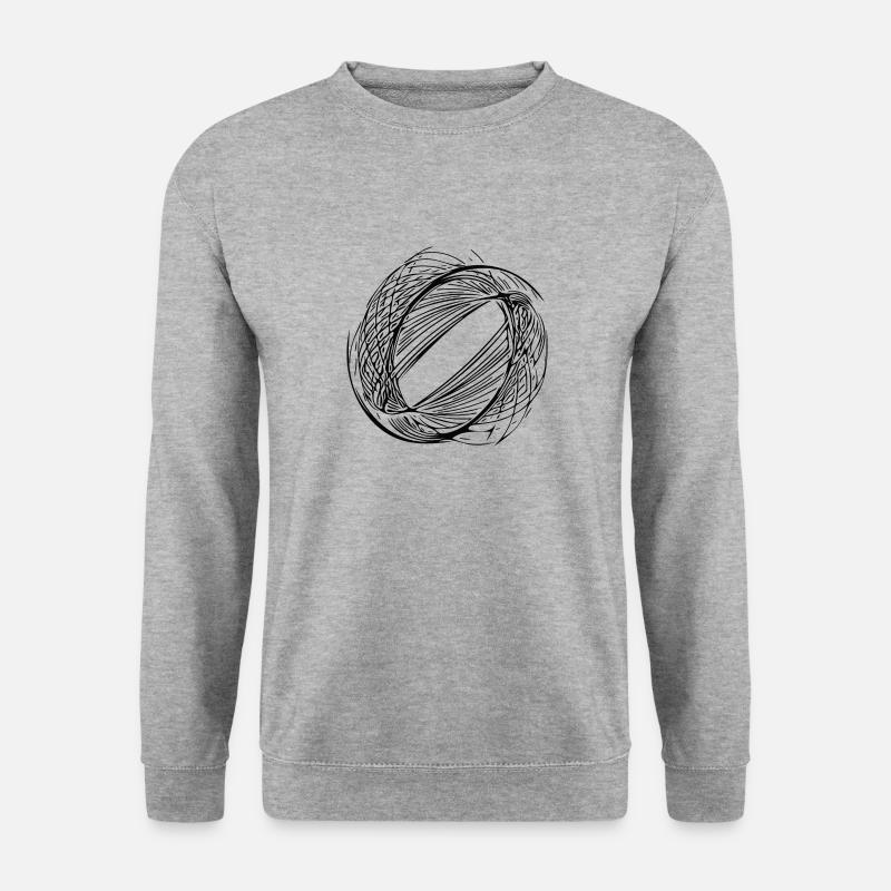 Geometrische Kreis Linien - Unisex Pullover - Weißgrau meliert