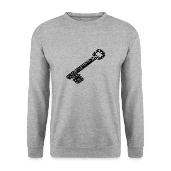 Vintage uralt rostig rustikale Hausschlüssel - Unisex Pullover - Weißgrau meliert - Vorne - Alina (178cm) & Michal (187cm)