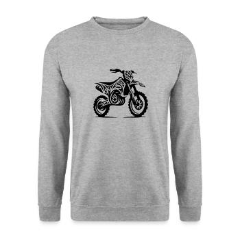 Machine tout-terrain de moto dans le style de tatouage - Sweat-shirt Unisexe - gris chiné - Devant - Alina (178cm) & Michal (187cm)