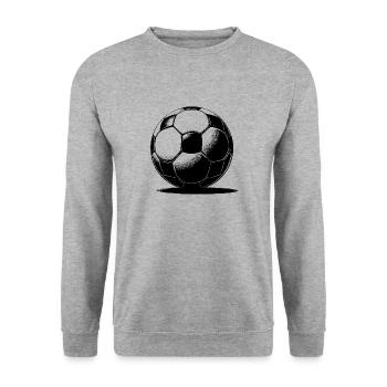 Fußball mit Schatten - Unisex Pullover - Weißgrau meliert - Vorne - Alina (178cm) & Michal (187cm)