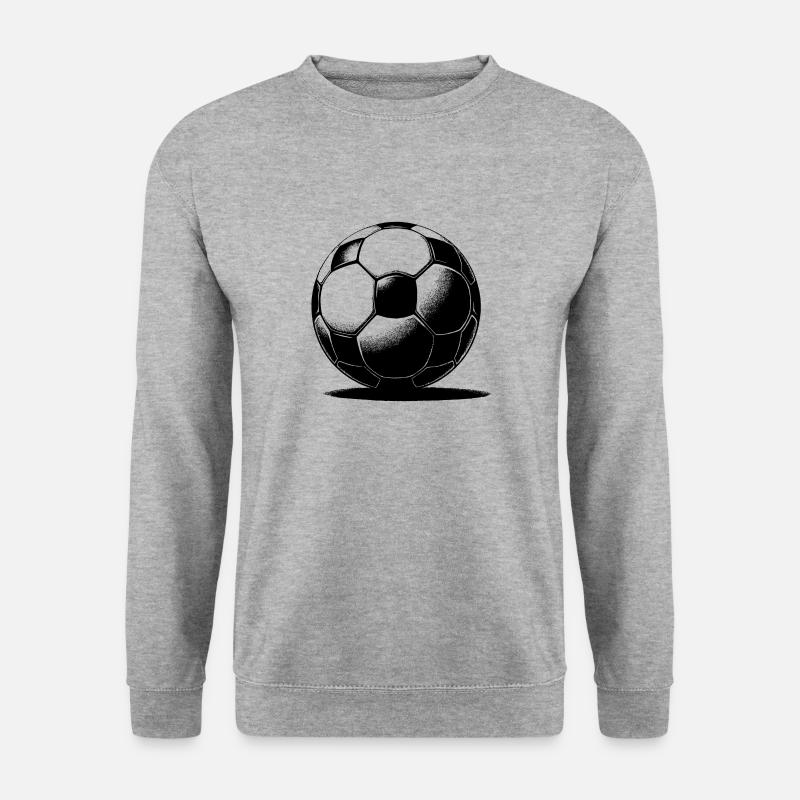 Fußball mit Schatten - Unisex Pullover - Weißgrau meliert