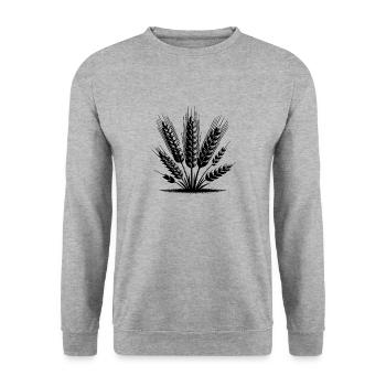 Unterschiedliche Ähren Getreidesorten - Unisex Pullover - Weißgrau meliert - Vorne - Alina (178cm) & Michal (187cm)